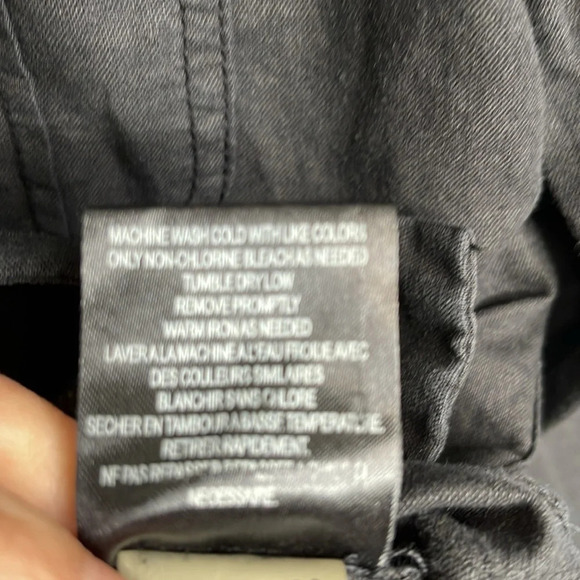 VOLCOM Day Dreamer Linen Blend Utility Jacket Black Zip Snap Drawstring Size S - Picture 12 of 14